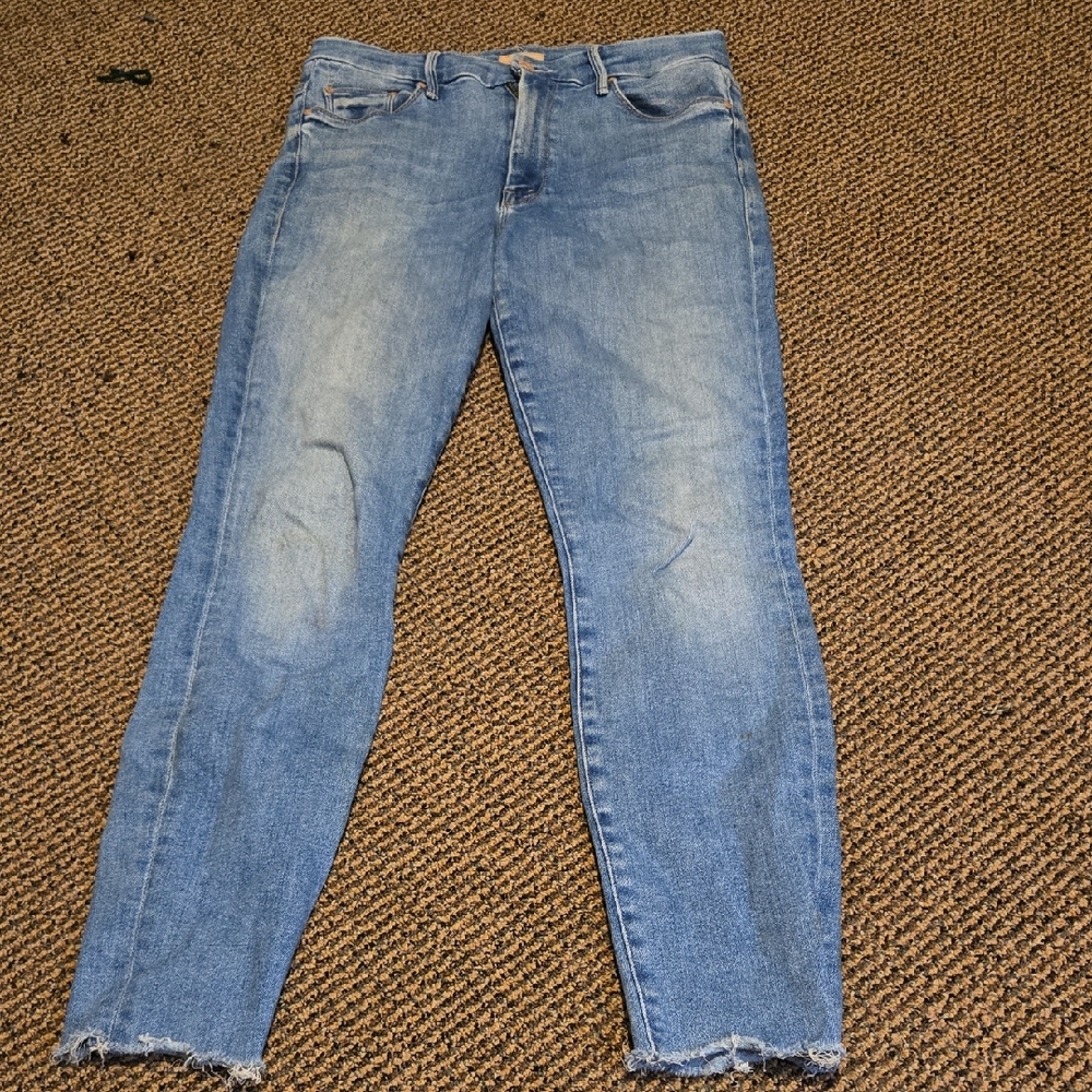 MOTHER denim Cotton Skinny Distressed Blue Jeans💫